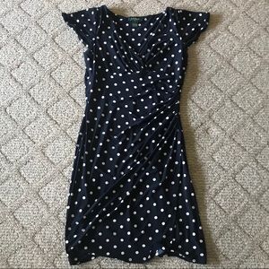 Ralph Lauren Blue Dress with White Polka Dots
